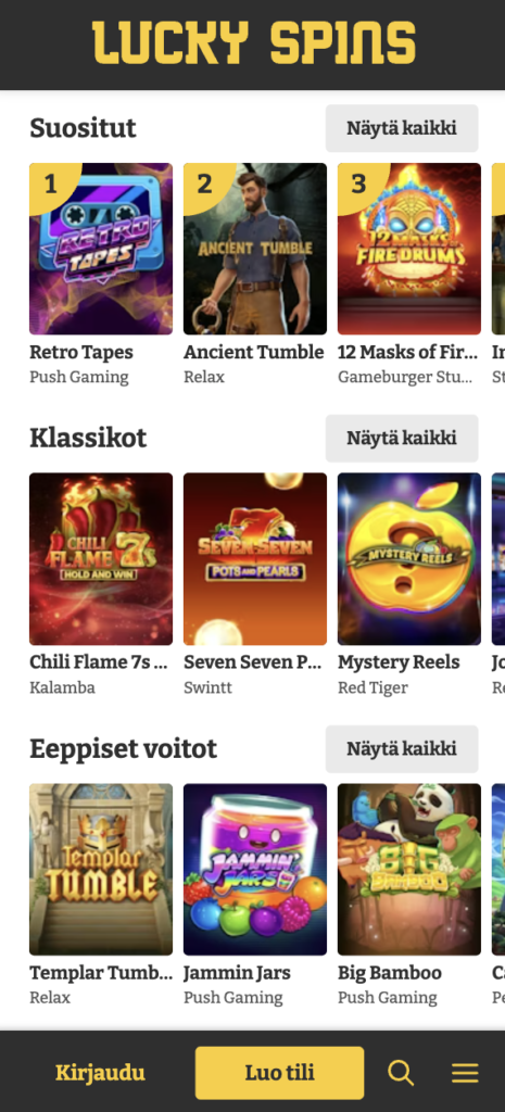 lucky apons app suomi