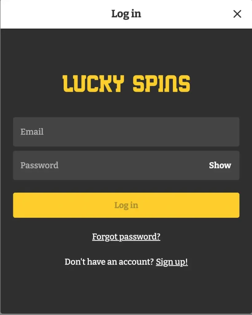 Lucky Spins login