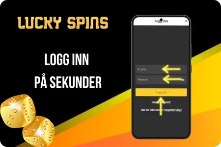Steg for steg-innlogging hos Lucky Spins på mobil og nettside