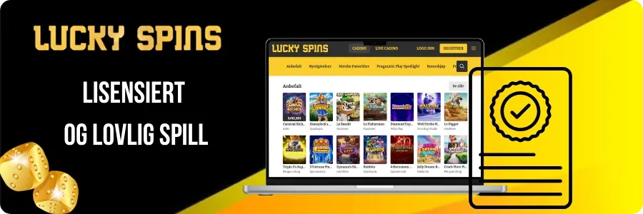 Lisens fra Curaçao Gaming Control Board som gjør Lucky Spins lovlig i Norge